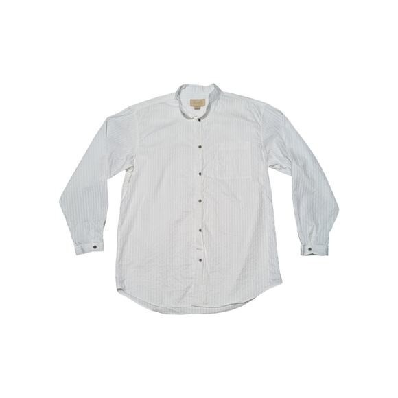 Scully Cotton Stripe Button Down Shirt Western Band Collar Mens Large Big Tall - Picture 2 of 4